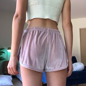 Brandy Melville pink velvet shorts